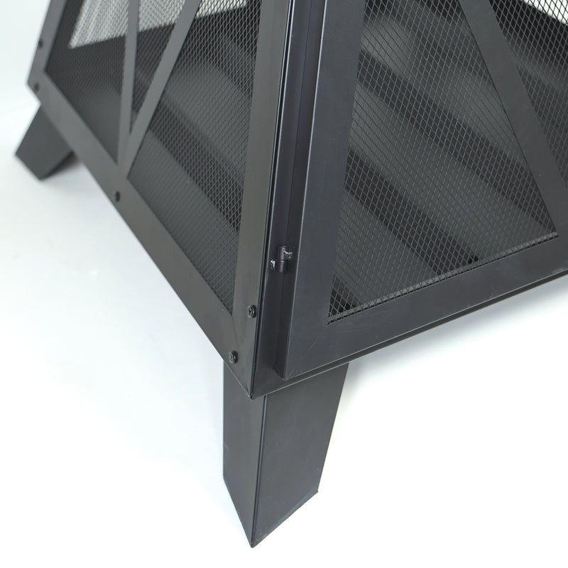 Deko Living - Outdoor Steel Pyramid Wood Burning Fire Pit
