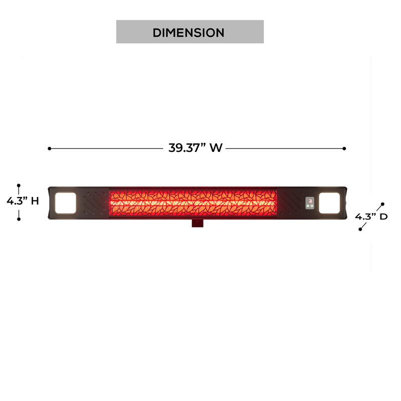 Deko Living - 1500W Wall Mounted Infrared Heater with Carbon Fiber Tube