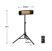 Deko Living - 1500W Hanging Infrared Stand Heater with Carbon Fiber