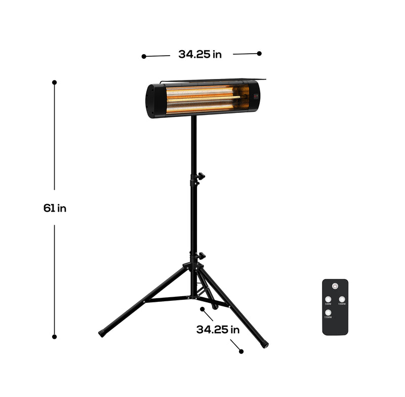 Deko Living - 1500W Hanging Infrared Stand Heater with Carbon Fiber