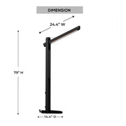 Deko Living - 1500W Infrared Adjustable Angle Tower Heater with Carbon Fiber Tube