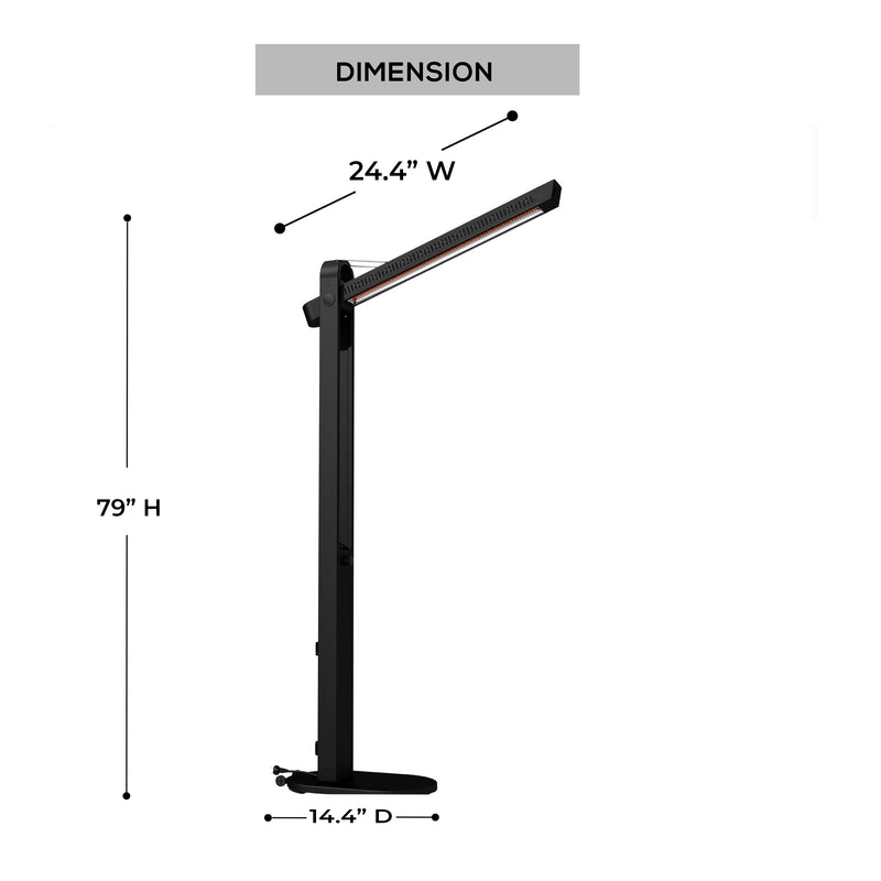 Deko Living - 1500W Infrared Adjustable Angle Tower Heater with Carbon Fiber Tube