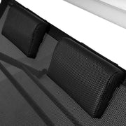 Deko Living - Outdoor Double Chaise Textilene Lounge Daybed with Canopy and Headrest Pillows