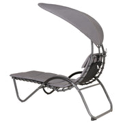 Deko Living - Outdoor Cushioned Chaise Lounge with Canopy and Headrest Pillow