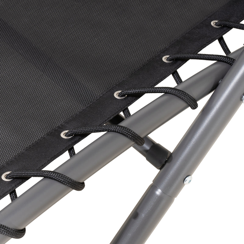 Deko Living - Outdoor Cushioned Chaise Lounge with Canopy and Headrest Pillow
