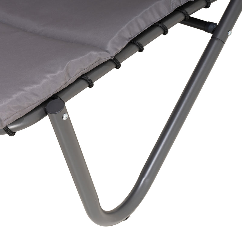 Deko Living - Outdoor Cushioned Chaise Lounge with Canopy and Headrest Pillow