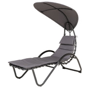 Deko Living - Outdoor Cushioned Chaise Lounge with Canopy and Headrest Pillow