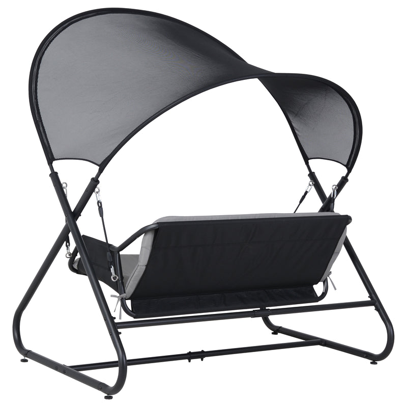 Deko Living - Outdoor 3 Seat Cushioned Swing Chair with Textilene Canopy