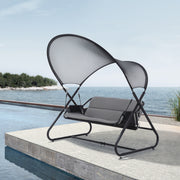 Deko Living - Outdoor 3 Seat Cushioned Swing Chair with Textilene Canopy