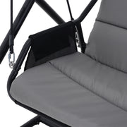 Deko Living - Outdoor 3 Seat Cushioned Swing Chair with Textilene Canopy