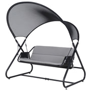 Deko Living - Outdoor 3 Seat Cushioned Swing Chair with Textilene Canopy