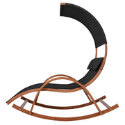 Deko Living - Outdoor Cedar Wood Patio Lounge Daybed with Black Textilene Fabric & Canopy