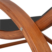 Deko Living - Outdoor Cedar Wood Patio Lounge Daybed with Black Textilene Fabric & Canopy