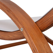 Deko Living - Outdoor Cedar Wood Patio Lounge Daybed with White Textilene Fabric & Canopy