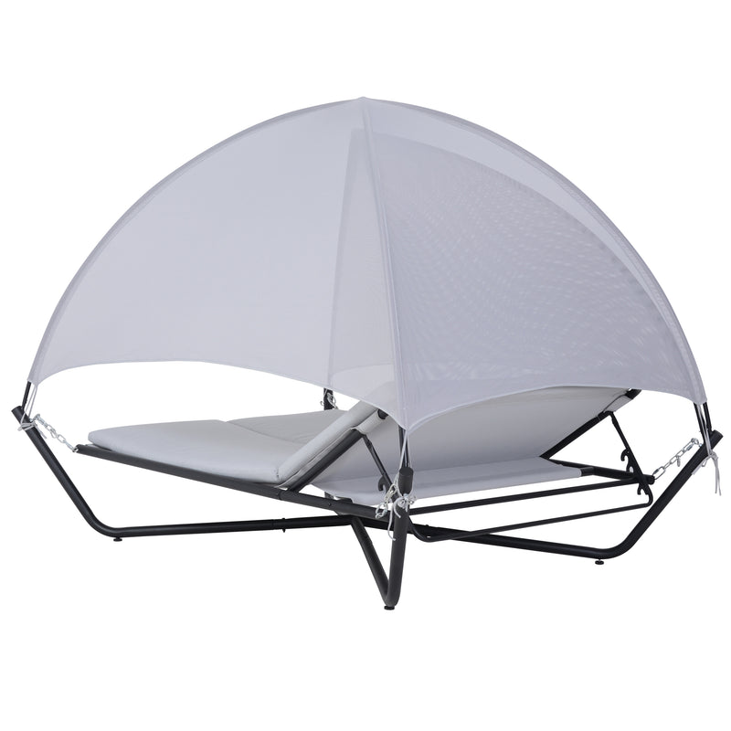 Deko Living - Outdoor Hammock Swing Lounge Daybed with Textilene Fabric Canopy