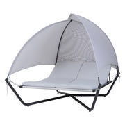 Deko Living - Outdoor Hammock Swing Lounge Daybed with Textilene Fabric Canopy