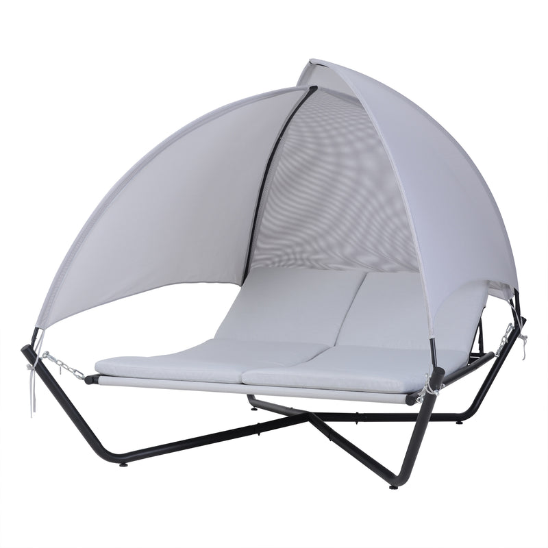 Deko Living - Outdoor Hammock Swing Lounge Daybed with Textilene Fabric Canopy