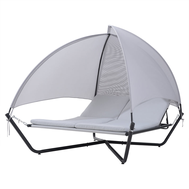 Deko Living - Outdoor Hammock Swing Lounge Daybed with Textilene Fabric Canopy