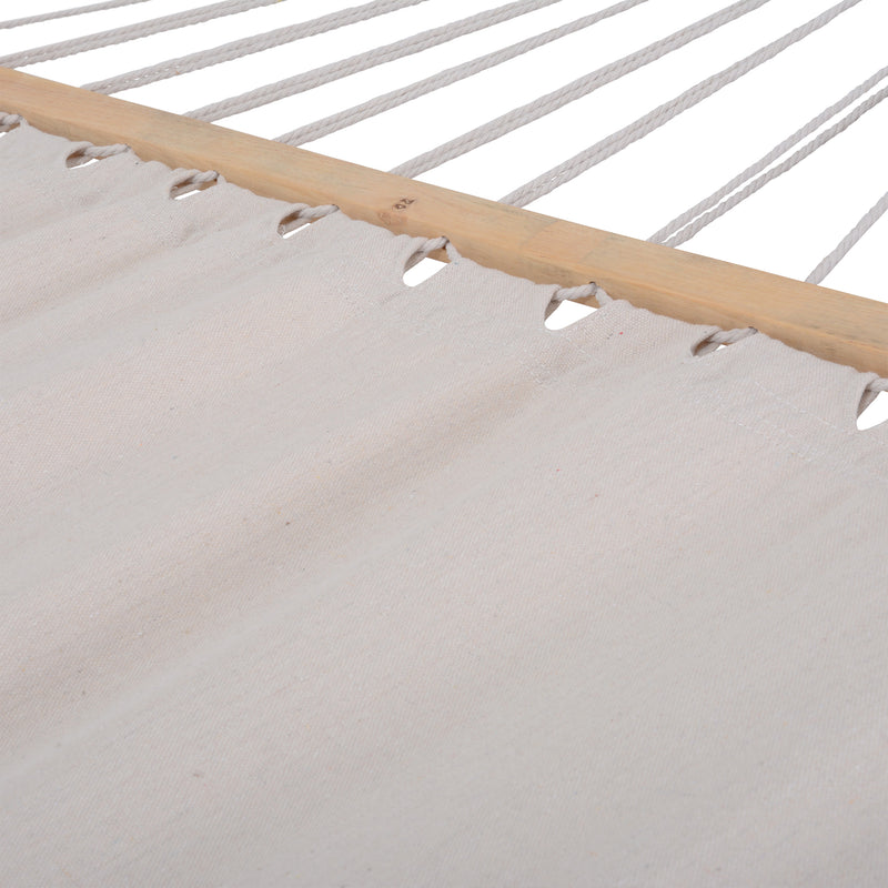 Deko Living - Outdoor Cedar Wood Hammock with White Textilene Fabric
