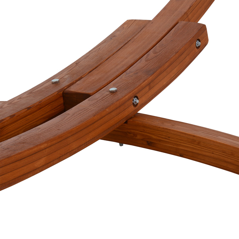 Deko Living - Outdoor Cedar Wood Hammock with White Textilene Fabric