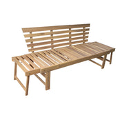 Deko Living - Outdoor Acacia Wood Patio Bench/Lounge Chair with Fold Down Center Table & Side Panels
