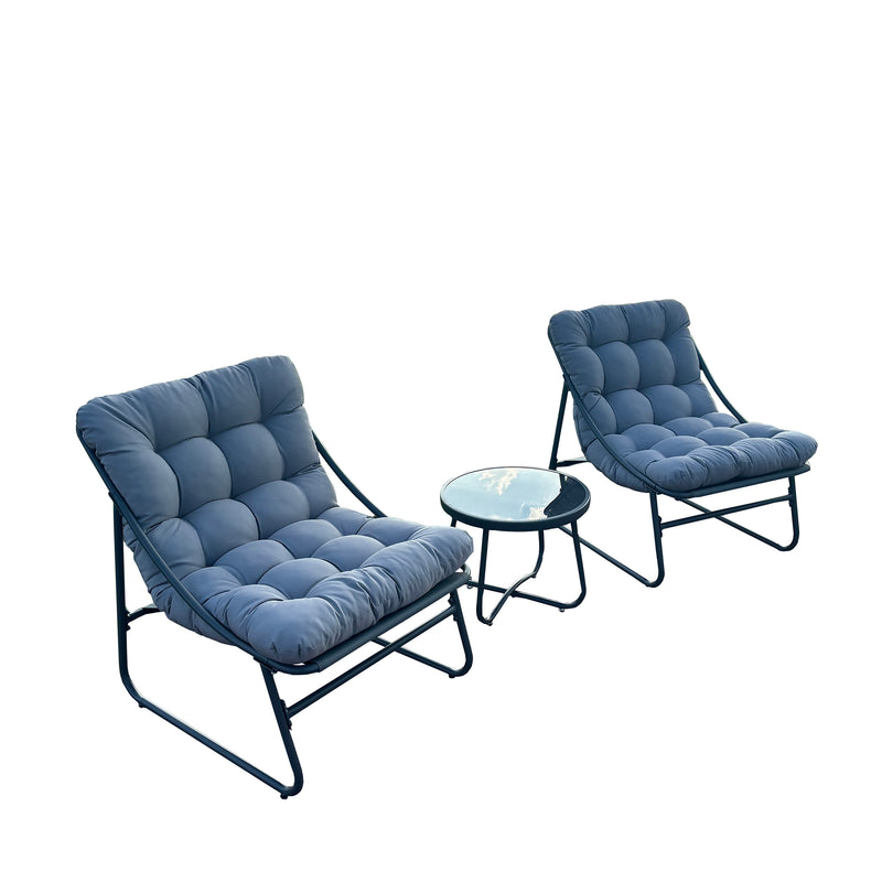 Deko Living - Outdoor Modular Bistro Set with Gray Cushion Set