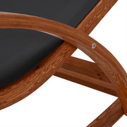 Deko Living - Outdoor Cedar Wood Patio Lounge Chair with Black Textilene Fabric