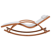 Deko Living - Outdoor Cedar Wood Patio Lounge Chair with White Textilene Fabric