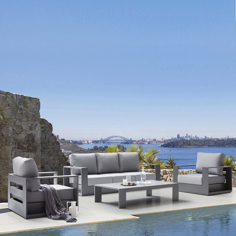 Deko Living - 5 Place Seating Ficarazzi Outdoor Conversation Sofa Set with Coffee Table