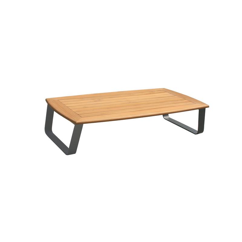 Deko Living - 5 Place Seating Palazzolo Outdoor Teak Patio Conversation Set with Cushioned Chairs and Coffee Table