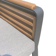 Deko Living - 5 Place Seating Palazzolo Outdoor Teak Patio Conversation Set with Cushioned Chairs and Coffee Table