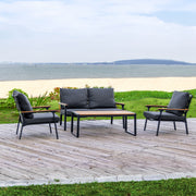 Deko Living - 4 Place Seating Outdoor Patio Conversation Set with Coffee Table