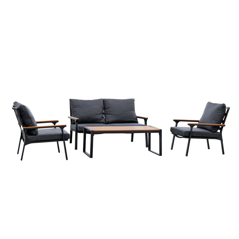 Deko Living - 4 Place Seating Outdoor Patio Conversation Set with Coffee Table