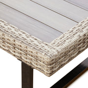 Deko Living - 8 Place Seating Outdoor Wicker Corner Sectional Sofa and Ottoman Set with Table