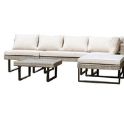 Deko Living - 8 Place Seating Outdoor Wicker Corner Sectional Sofa and Ottoman Set with Table