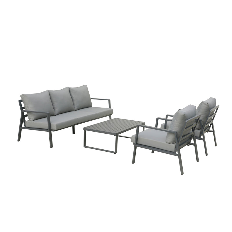Deko Living - 5 Place Seating Outdoor Patio Conversation Set with Coffee Table
