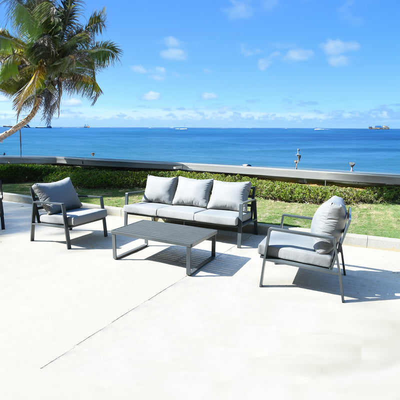 Deko Living - 5 Place Seating Outdoor Patio Conversation Set with Coffee Table