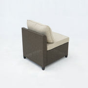 Deko Living - 8 Piece Brown Outdoor Sectional Wicker Sofa Chairs and Tables with Interchangable Beige and Red Cushion Covers