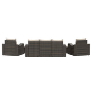 Deko Living - 5 Place Seating Brown Outdoor Wicker Sofa and Sofa Chair Set with Table