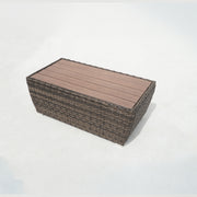 Deko Living - 5 Place Seating Brown Outdoor Wicker Sofa and Sofa Chair Set with Table