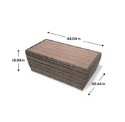 Deko Living - 5 Place Seating Brown Outdoor Wicker Sofa and Sofa Chair Set with Table