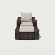 Deko Living - 5 Place Seating Brown Outdoor Wicker Sofa and Sofa Chair Set with Table