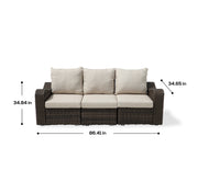 Deko Living - 5 Place Seating Brown Outdoor Wicker Sofa and Sofa Chair Set with Table