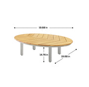 Deko Living - 6 Place Seating Outdoor Cream Aluminum and Teak Contour Sofa Set