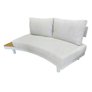 Deko Living - 6 Place Seating Outdoor Cream Aluminum and Teak Contour Sofa Set