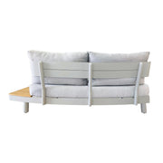 Deko Living - 6 Place Seating Outdoor Cream Aluminum and Teak Contour Sofa Set