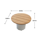 Deko Living - 6 Place Seating Outdoor Cream Aluminum and Teak Contour Sofa Set