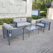 Deko Living - 4 Place Seating Outdoor Gray Sofa and Table Set