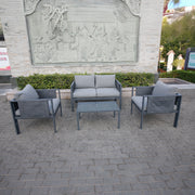 Deko Living - 4 Place Seating Outdoor Gray Sofa and Table Set