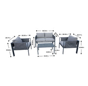 Deko Living - 4 Place Seating Outdoor Gray Sofa and Table Set